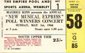 1. maj 1966 - Wembley Empire Pool, The Beatles, koncertbillet